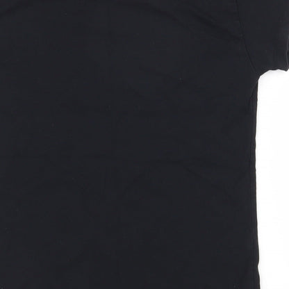 Miss Evie Girls Black  100% Cotton Pullover T-Shirt Size 9-10 Years Round Neck Pullover