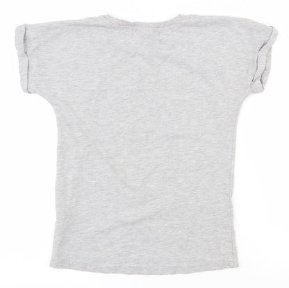 smith & brooks Girls Grey  Cork Pullover T-Shirt Size 9-10 Years Crew Neck Pullover