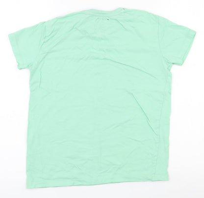THREADBOYS Boys Green  100% Cotton Pullover T-Shirt Size 9-10 Years Crew Neck Pullover