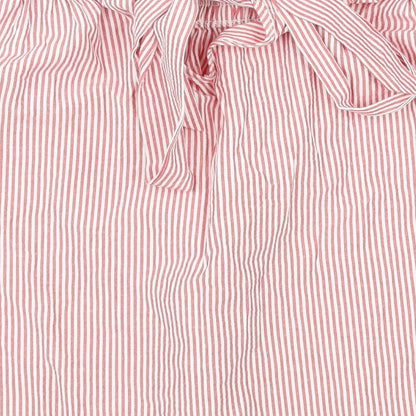 Atmosphere Womens Red Striped Cotton Basic Blouse Size 10 Off the Shoulder
