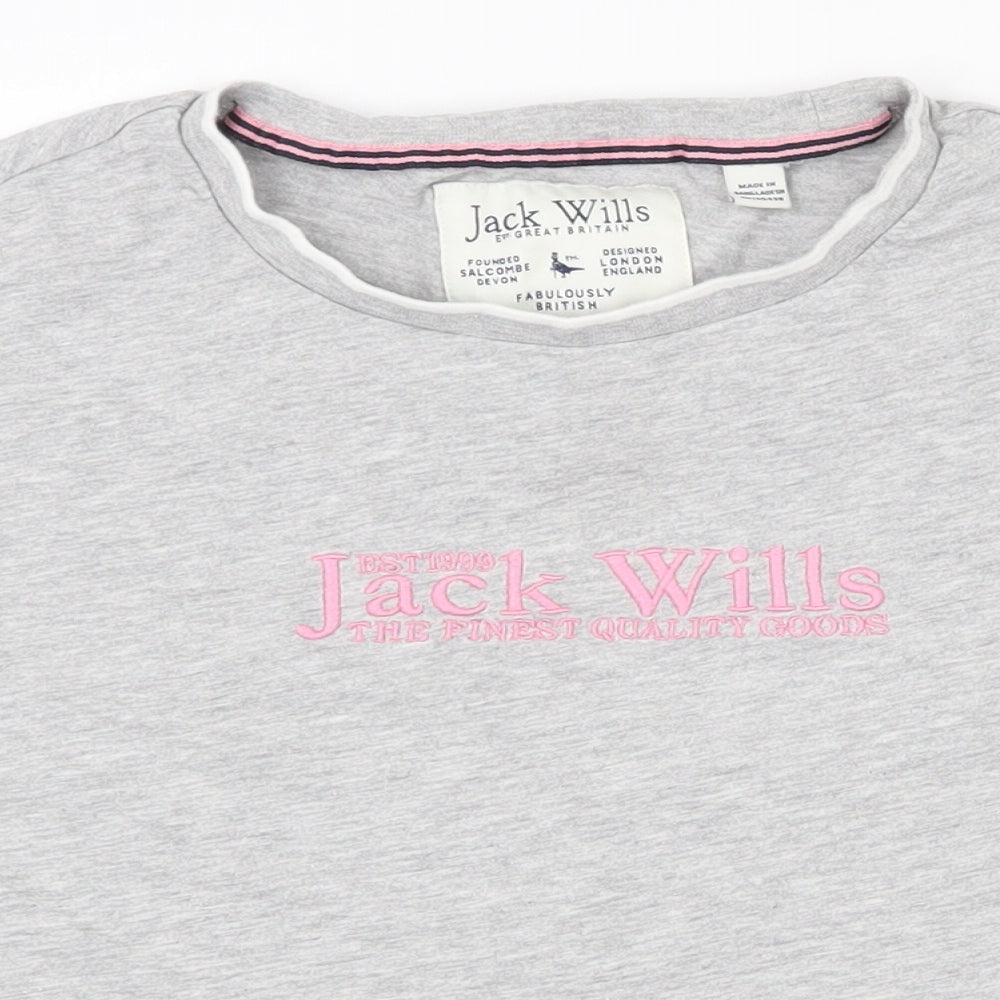 Womens UK Size 8 Jack Wills Grey Basic T-Shirt