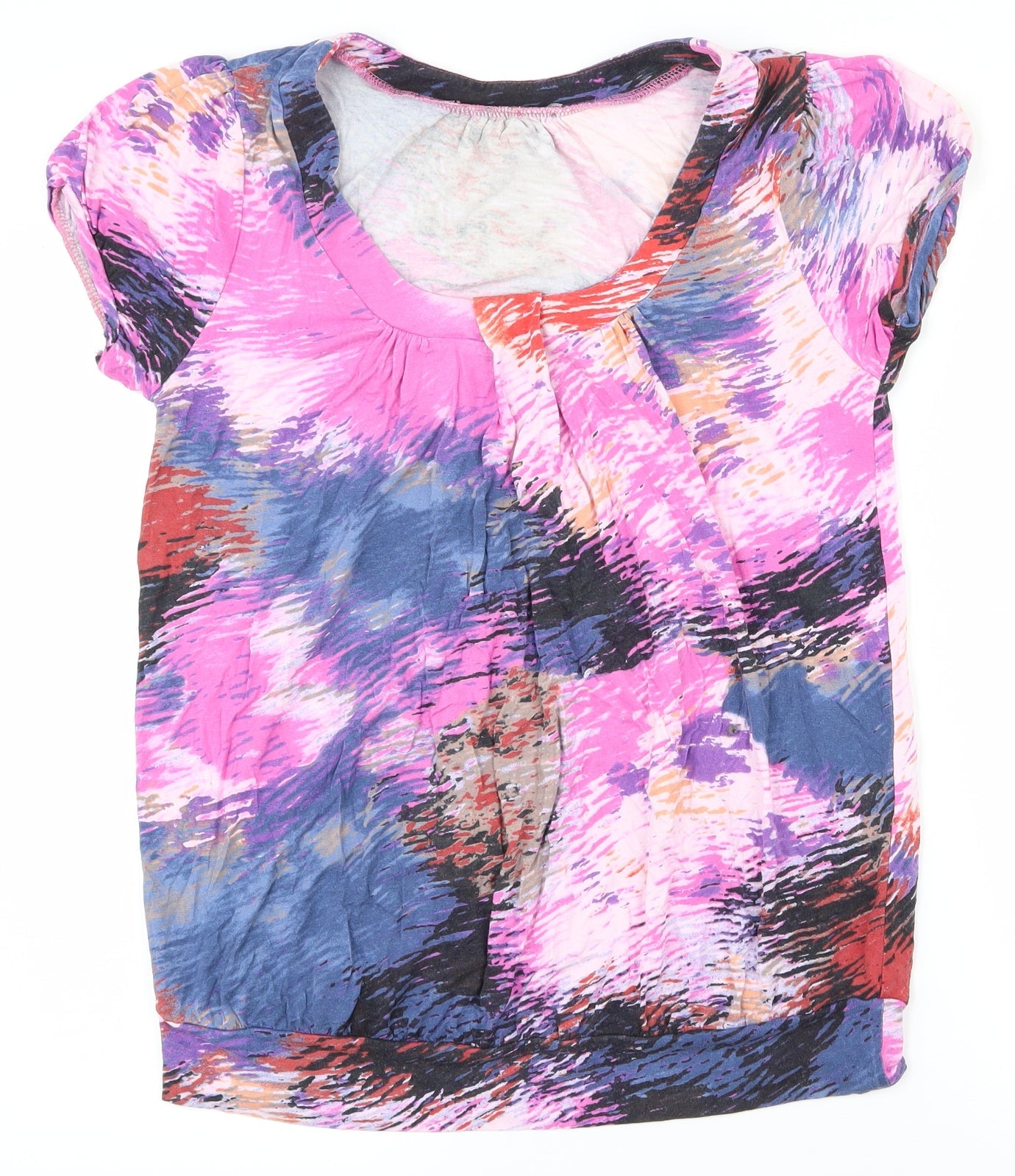 Womens UK Size 10 South Multicoloured Basic T-Shirt