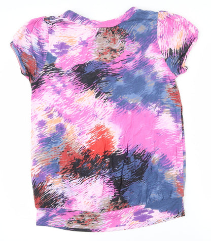 Womens UK Size 10 South Multicoloured Basic T-Shirt