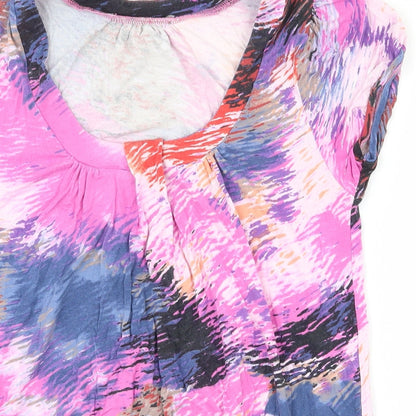 Womens UK Size 10 South Multicoloured Basic T-Shirt
