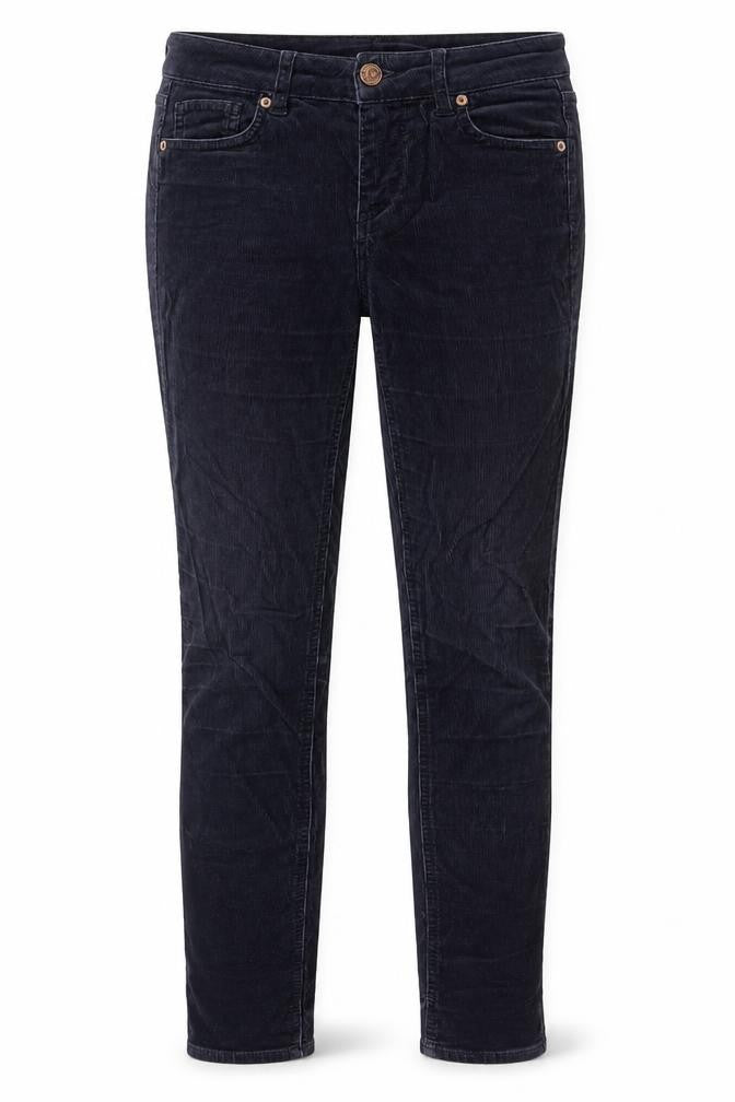 Front view of H&M women’s blue cotton skinny jeans, size UK 6, 30.5-inch leg regular zip