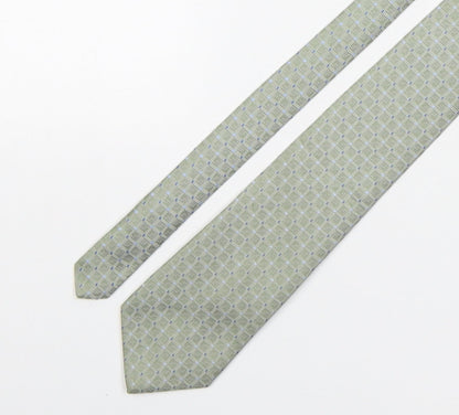 Marks and Spencer Mens Green Plaids & Checks Silk Pointed Tie One Size