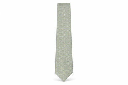 Front view of Marks & Spencer men’s green plaids & checks silk pointed tie one size