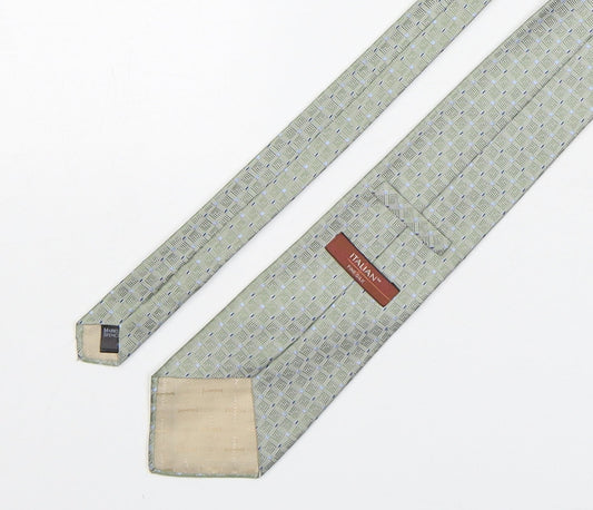 Marks and Spencer Mens Green Plaids & Checks Silk Pointed Tie One Size