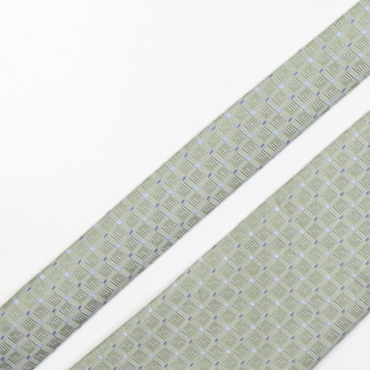 Marks and Spencer Mens Green Plaids & Checks Silk Pointed Tie One Size