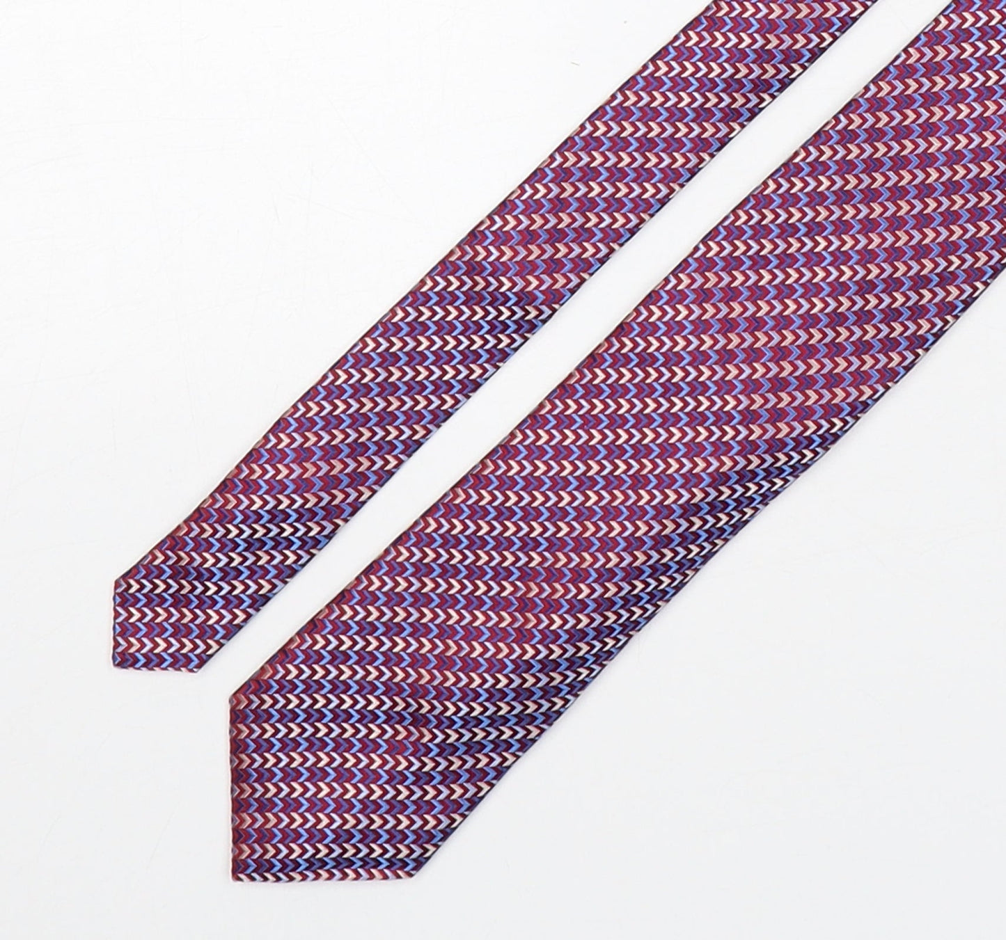Marks and Spencer Mens Multicoloured Geometric Silk Pointed Tie One Size