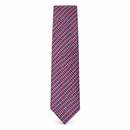 Front view of Marks & Spencer men’s multicoloured geometric silk pointed tie one size