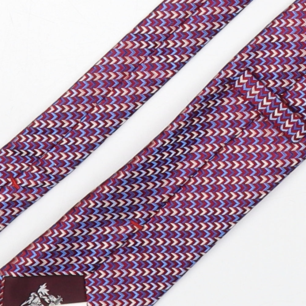 Marks and Spencer Mens Multicoloured Geometric Silk Pointed Tie One Size