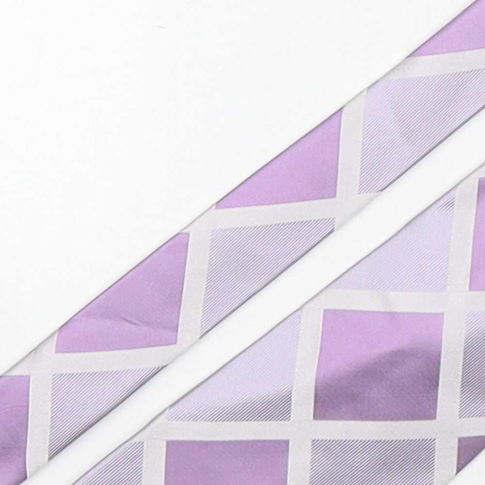 Mens George Purple Plaids & Checks  Pointed Tie