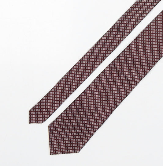 John Lewis  Mens Red Polka Dot Silk Pointed Tie One Size