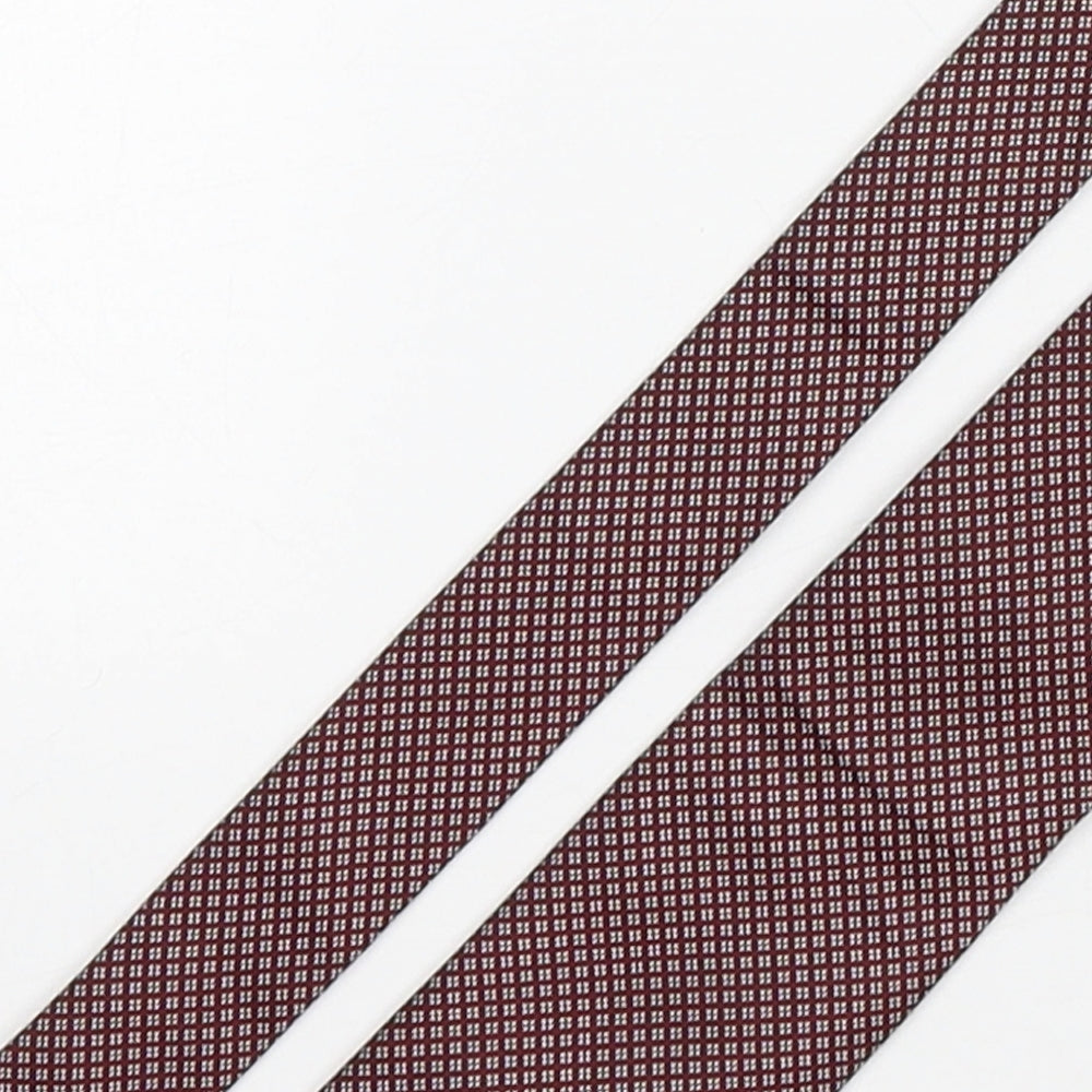 John Lewis  Mens Red Polka Dot Silk Pointed Tie One Size