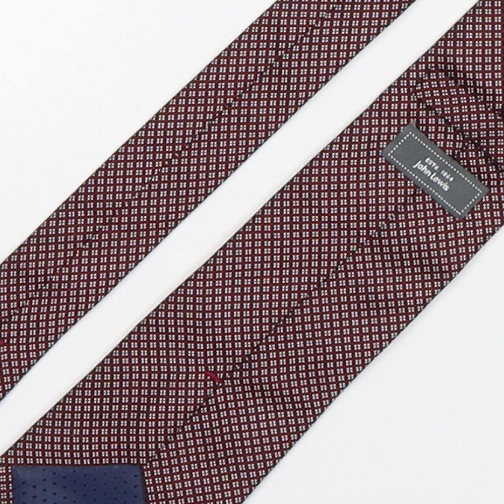 John Lewis  Mens Red Polka Dot Silk Pointed Tie One Size