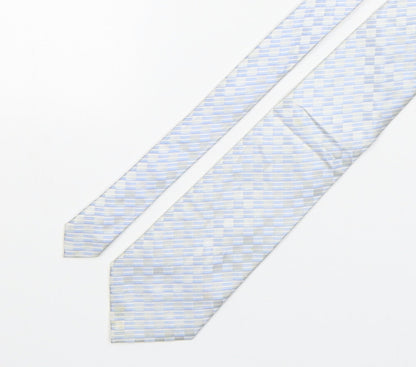 NEXT Mens Blue Plaids & Checks Silk Pointed Tie One Size