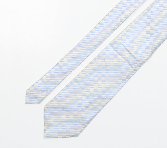NEXT Mens Blue Plaids & Checks Silk Pointed Tie One Size