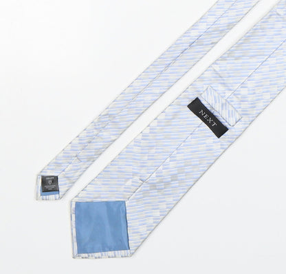 NEXT Mens Blue Plaids & Checks Silk Pointed Tie One Size