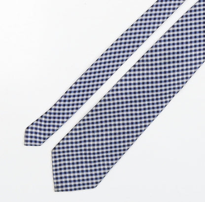 PreWorn  Mens Blue Plaids & Checks Polyester Pointed Tie One Size