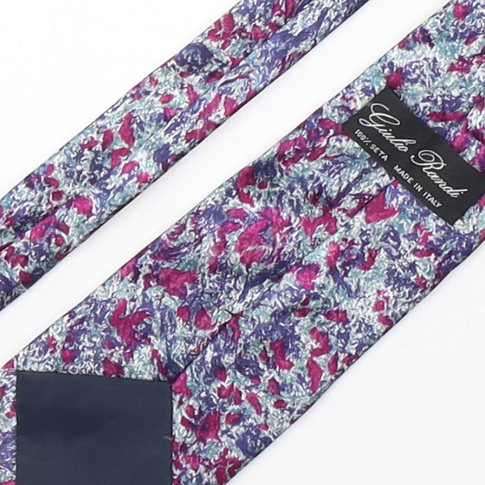 Giulio Randi Mens Multicoloured Geometric Silk Pointed Tie One Size