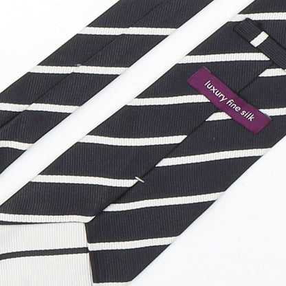 Marks and Spencer Mens Multicoloured Striped Silk Pointed Tie One Size