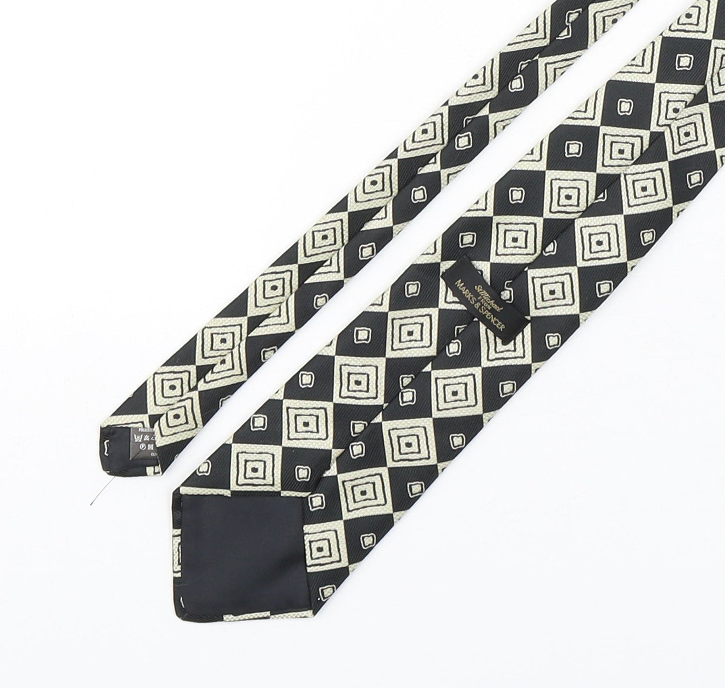 Marks and Spencer Mens Multicoloured Geometric Polyester Pointed Tie One Size