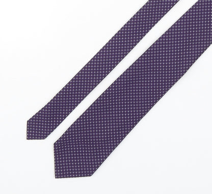 Remus  Mens Purple Polka Dot Polyester Pointed Tie One Size