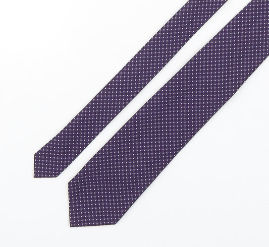 Remus  Mens Purple Polka Dot Polyester Pointed Tie One Size