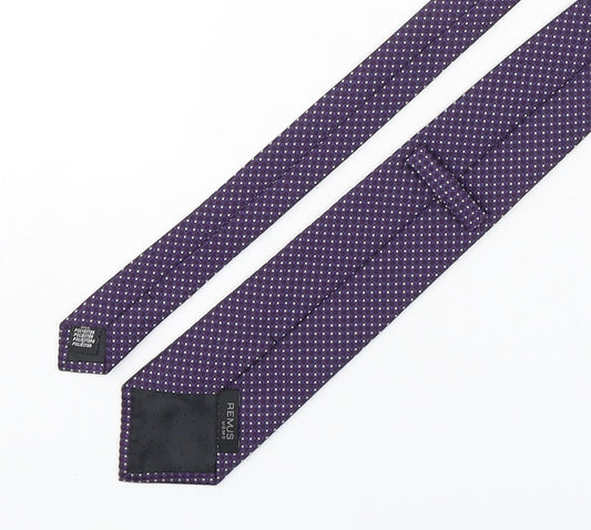 Remus  Mens Purple Polka Dot Polyester Pointed Tie One Size