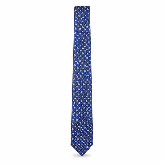 Front view of Marks & Spencer men’s blue geometric polyester pointed tie one size