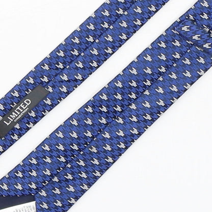 Marks and Spencer Mens Blue Geometric Polyester Pointed Tie One Size