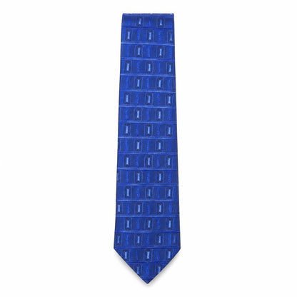 Mens BHS Blue Geometric  Pointed Tie