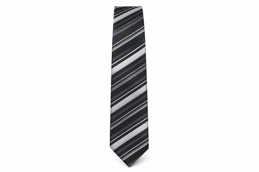 Front view of Next men’s multicoloured striped polyester pointed tie one size