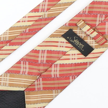 Skopes  Mens Multicoloured Plaids & Checks Polyester Pointed Tie One Size