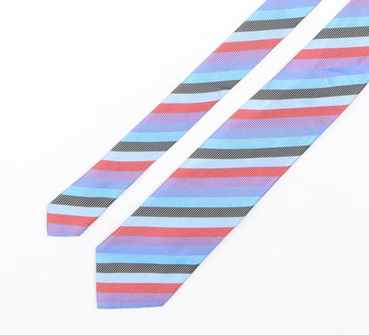 Marks and Spencer Mens Multicoloured Striped Silk Pointed Tie One Size
