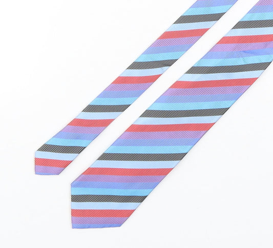 Marks and Spencer Mens Multicoloured Striped Silk Pointed Tie One Size