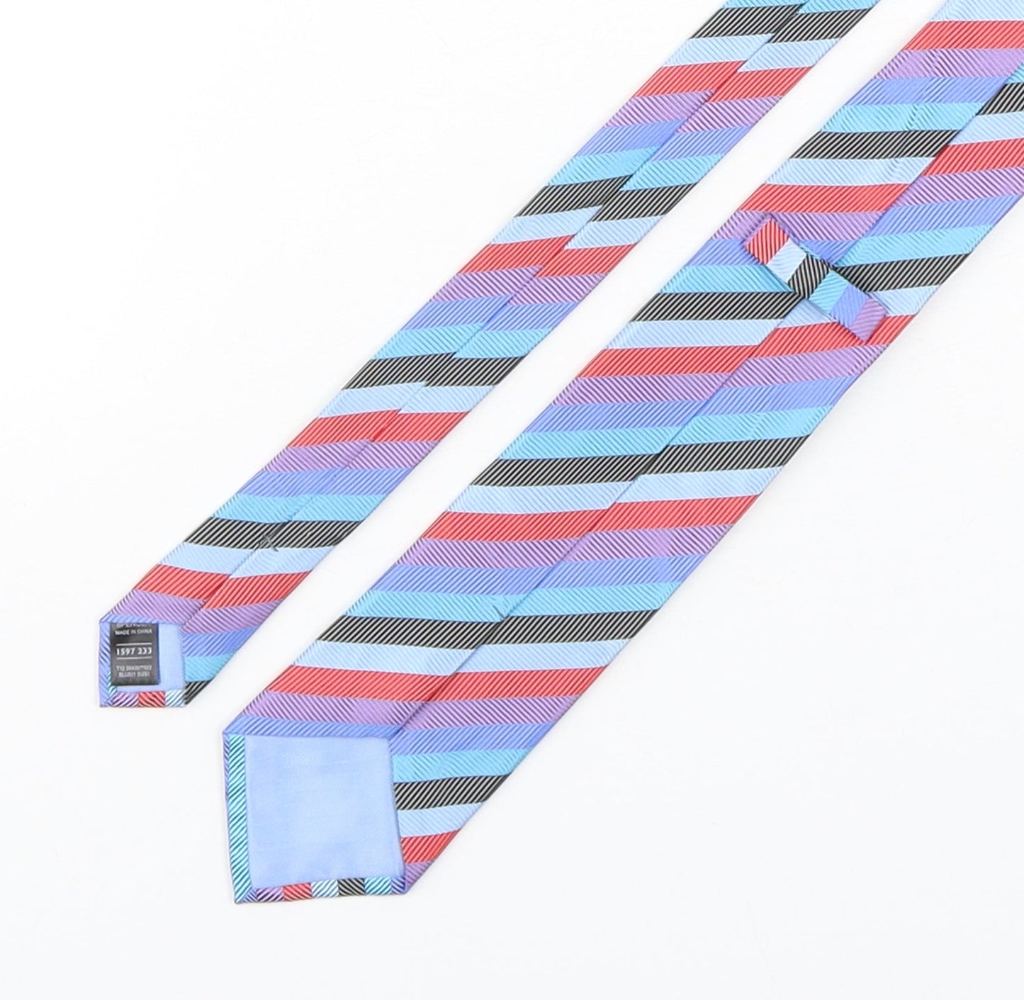 Marks and Spencer Mens Multicoloured Striped Silk Pointed Tie One Size