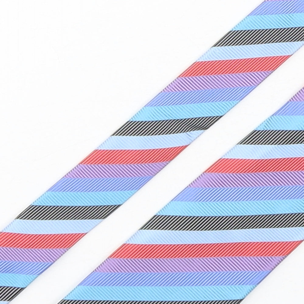 Marks and Spencer Mens Multicoloured Striped Silk Pointed Tie One Size