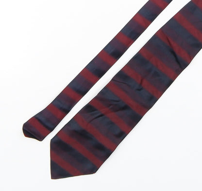 Angelo Litrico Mens Multicoloured Striped Silk Pointed Tie One Size