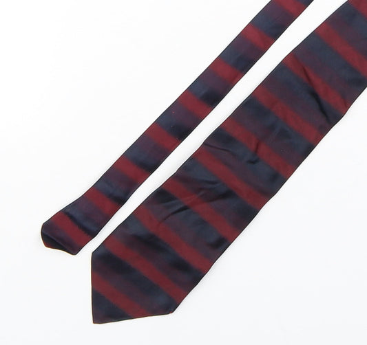 Angelo Litrico Mens Multicoloured Striped Silk Pointed Tie One Size