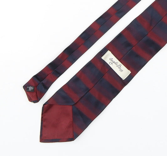 Angelo Litrico Mens Multicoloured Striped Silk Pointed Tie One Size