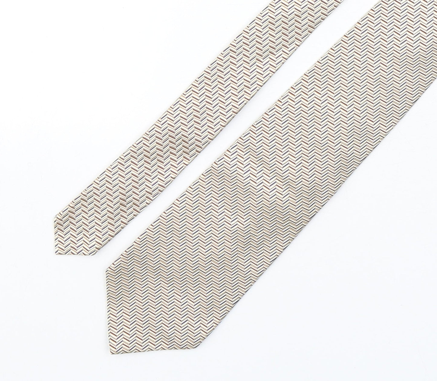 Piombo Mens Multicoloured Striped Silk Pointed Tie One Size