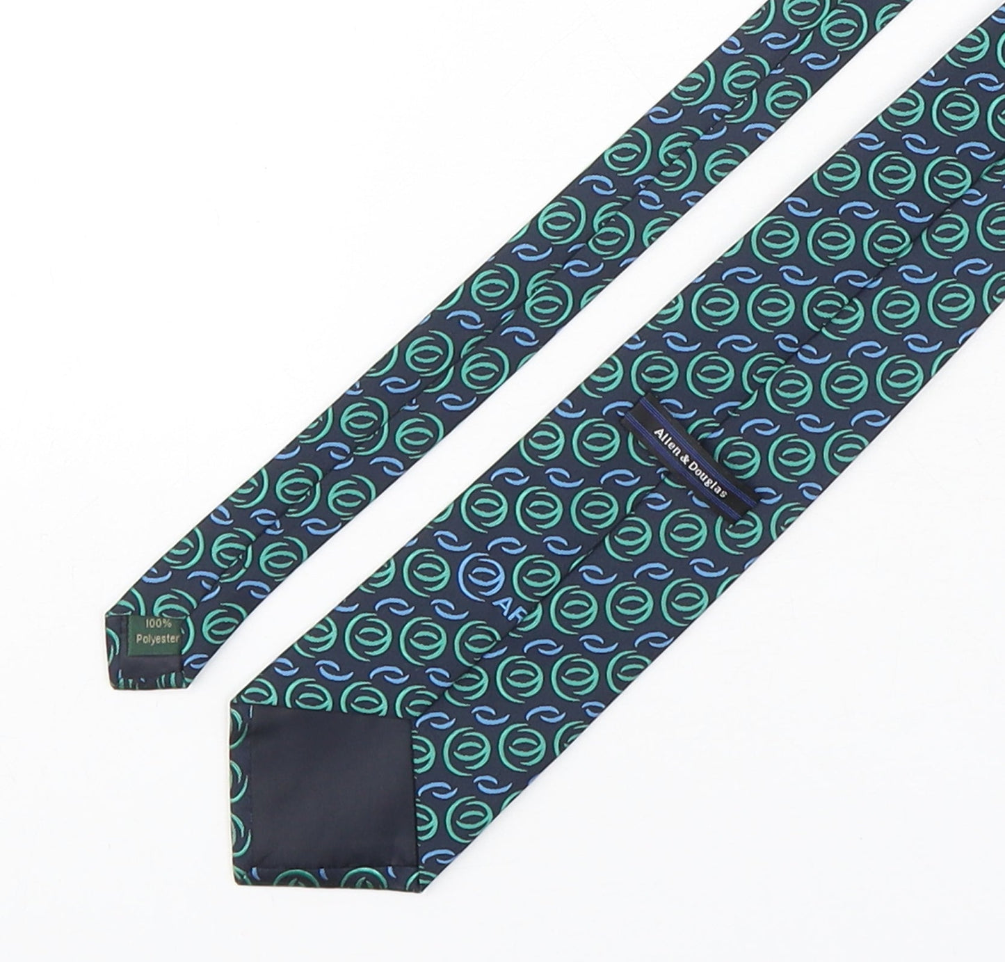 Allen & Douglas Mens Multicoloured Geometric Polyester Pointed Tie One Size