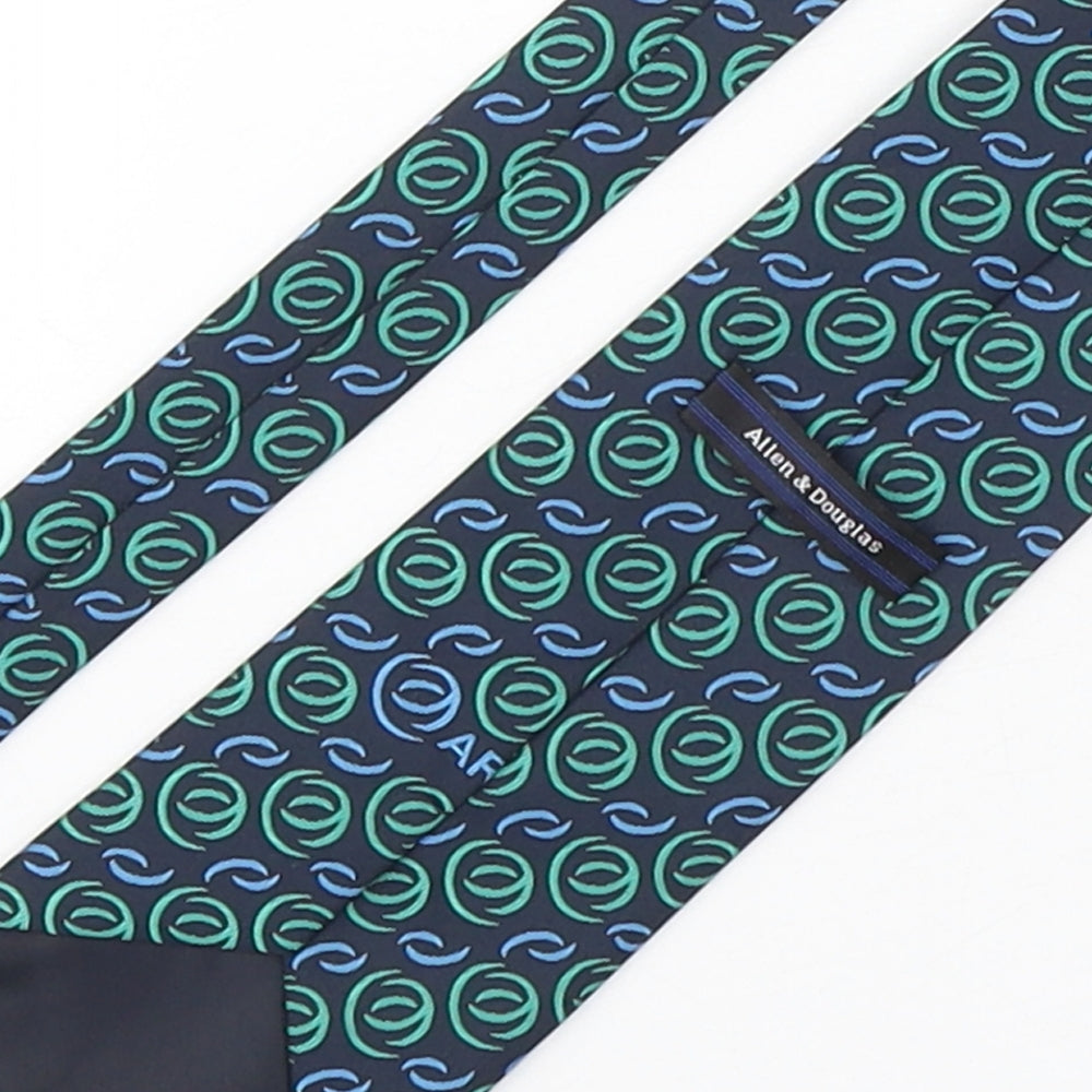 Allen & Douglas Mens Multicoloured Geometric Polyester Pointed Tie One Size