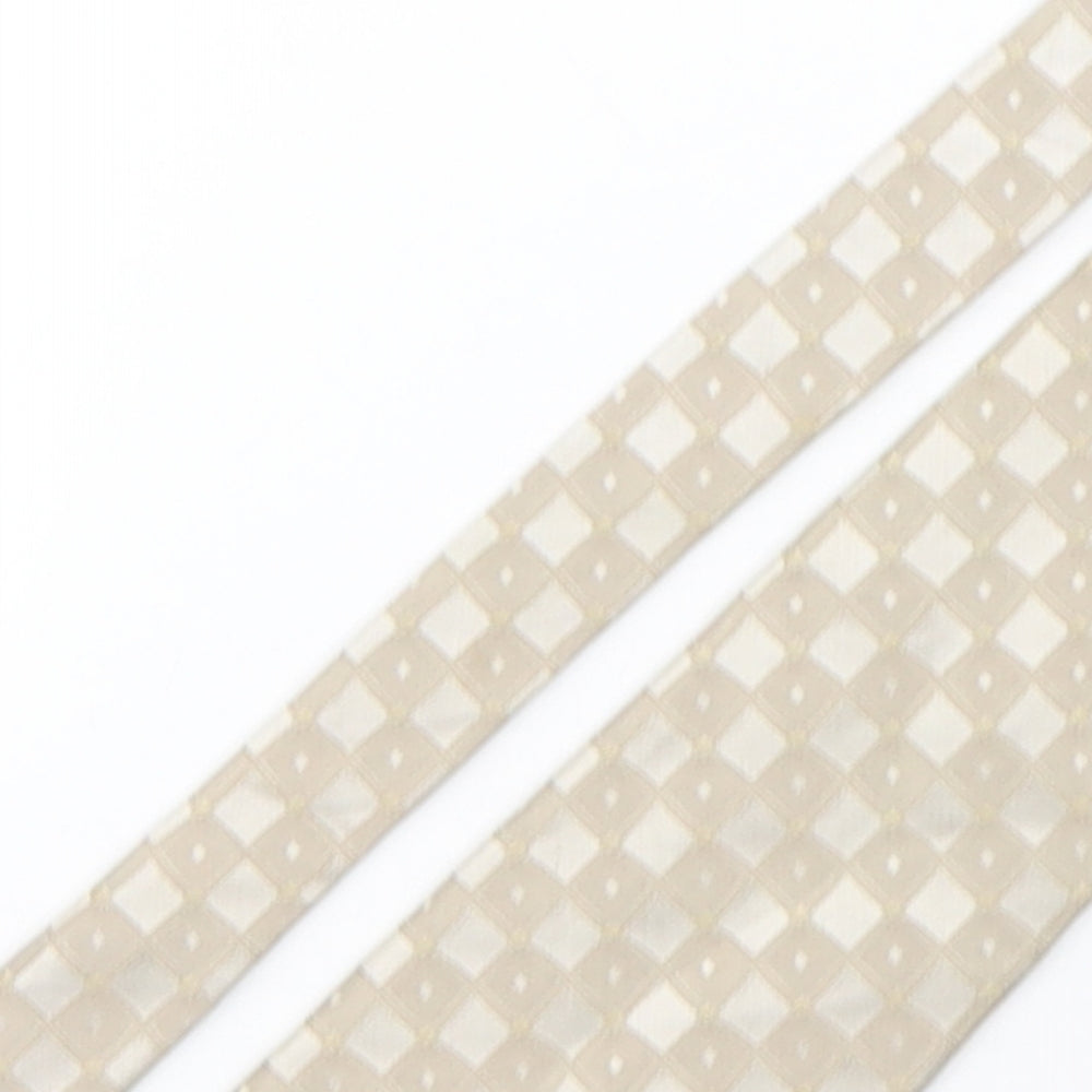 Mens Copperstone Beige Plaids & Checks  Pointed Tie