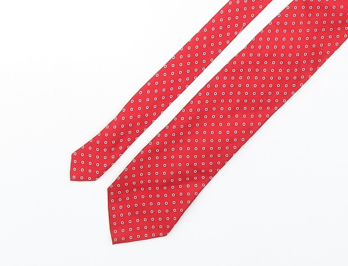 Marks and Spencer Mens Red Polka Dot Silk Pointed Tie One Size