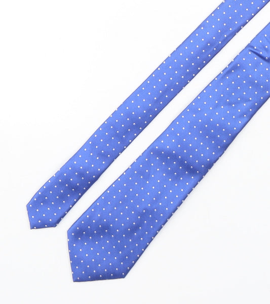 Hawes & Curtis Mens Blue Polka Dot Silk Pointed Tie One Size