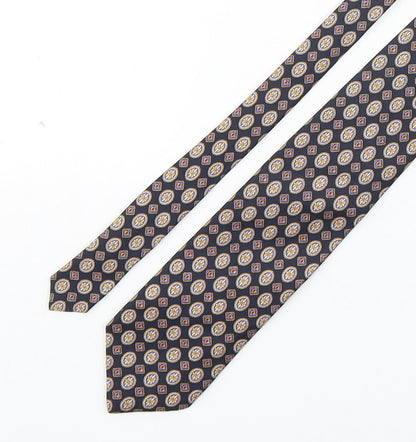 Christian Tyler  Mens Multicoloured Geometric Silk Pointed Tie One Size
