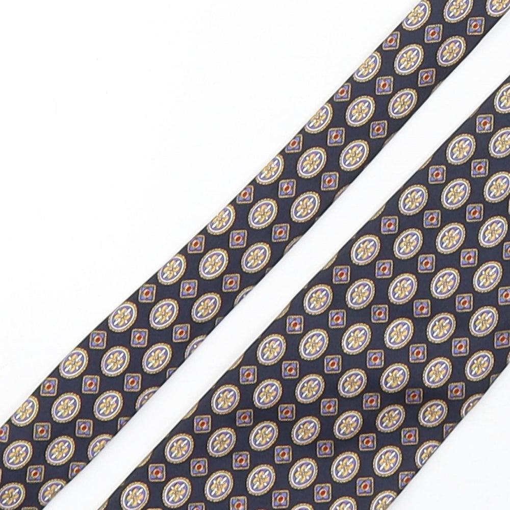 Christian Tyler  Mens Multicoloured Geometric Silk Pointed Tie One Size